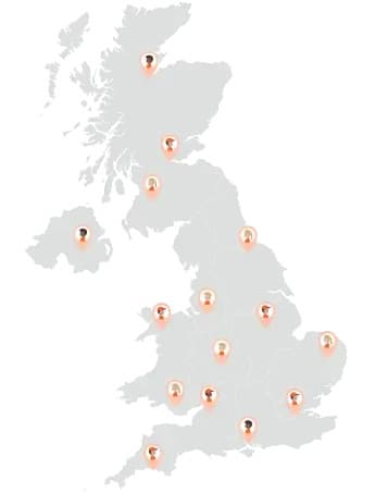 UK map showing locations of man and van services